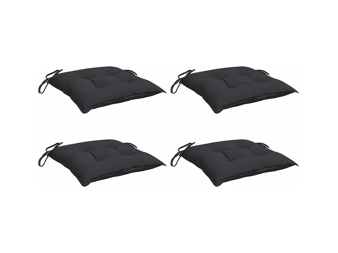 Coussins de chaise lot de 4 noir 40x40x7 cm tissu oxford