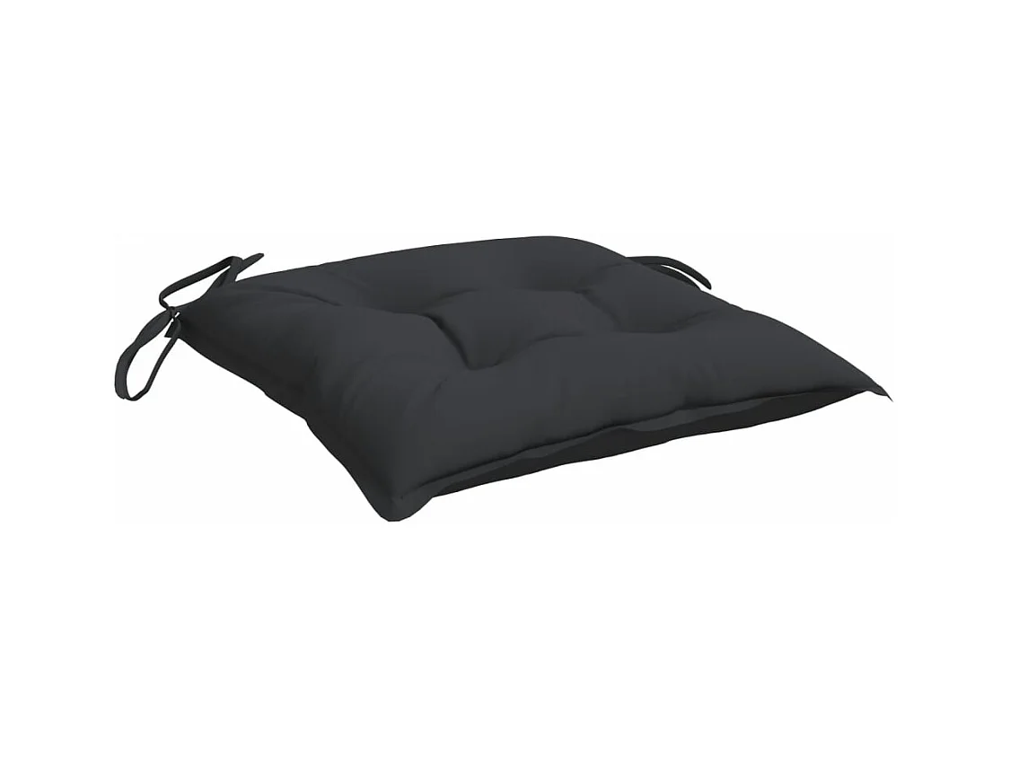 Coussins de chaise lot de 4 noir 40x40x7 cm tissu oxford