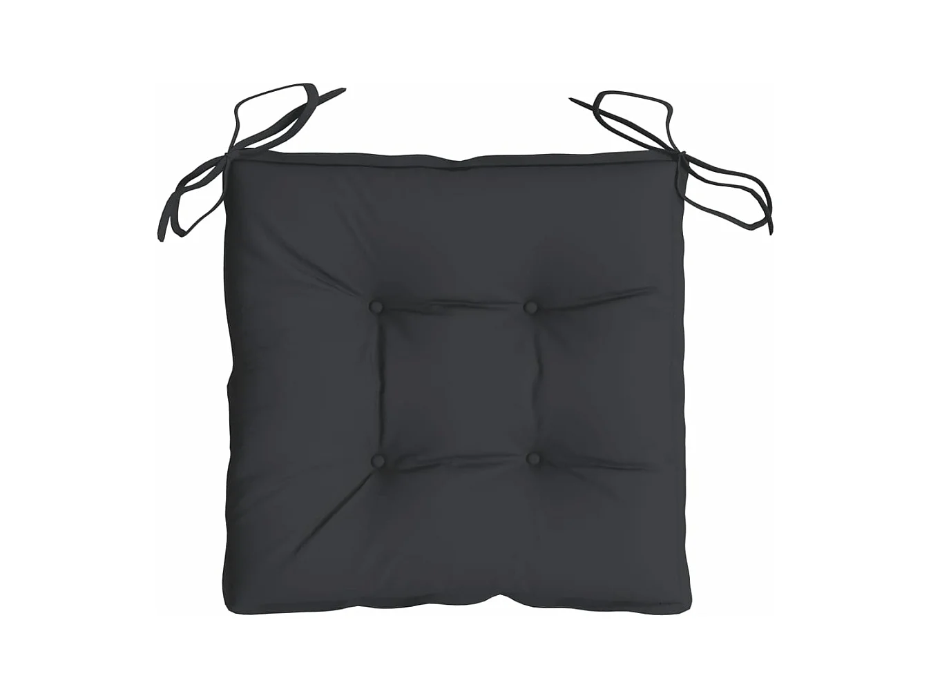 Coussins de chaise lot de 4 noir 40x40x7 cm tissu oxford