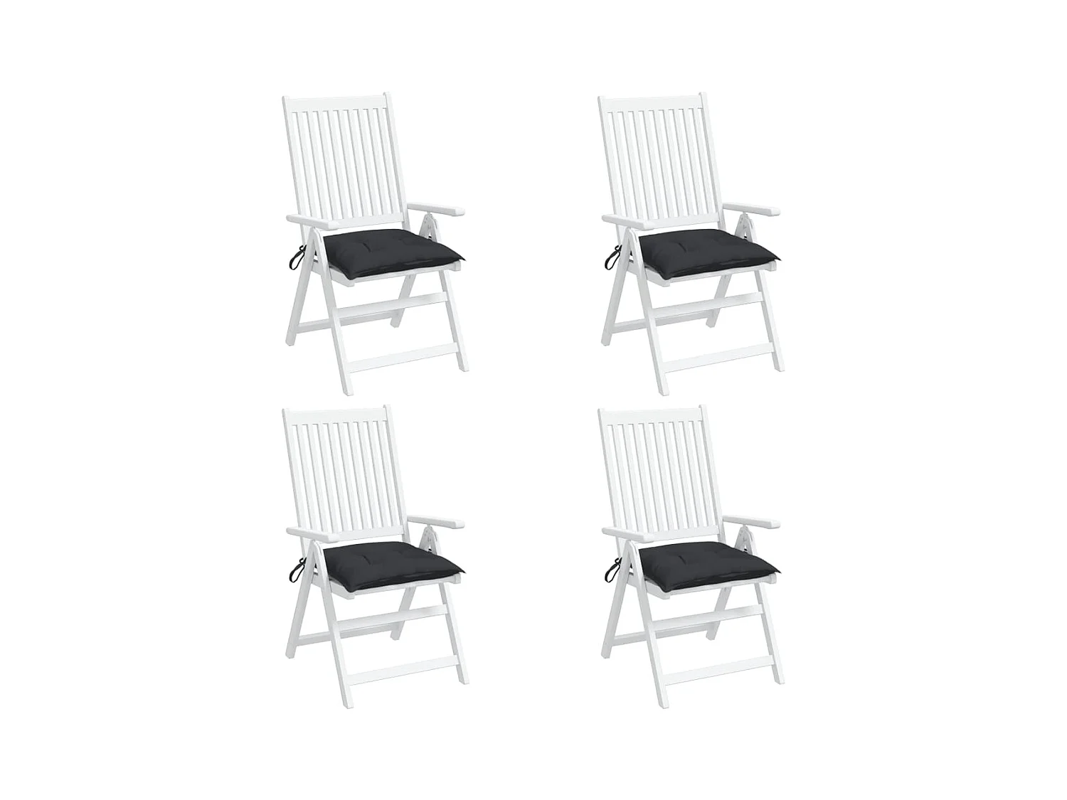 Coussins de chaise lot de 4 noir 40x40x7 cm tissu oxford