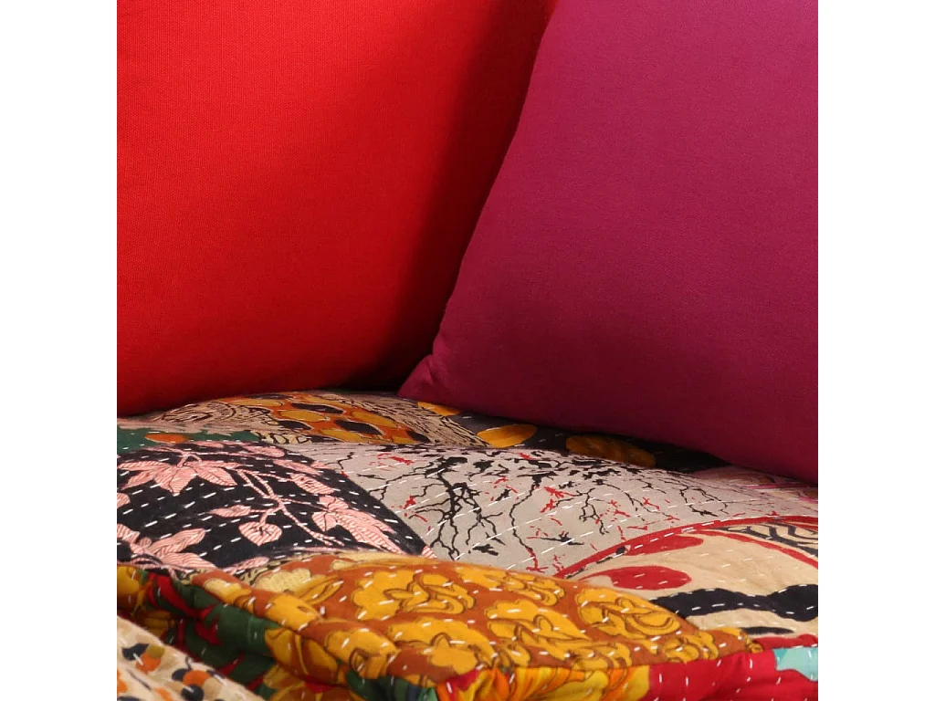 Pouf modulaire à 2 places Patchwork Tissu