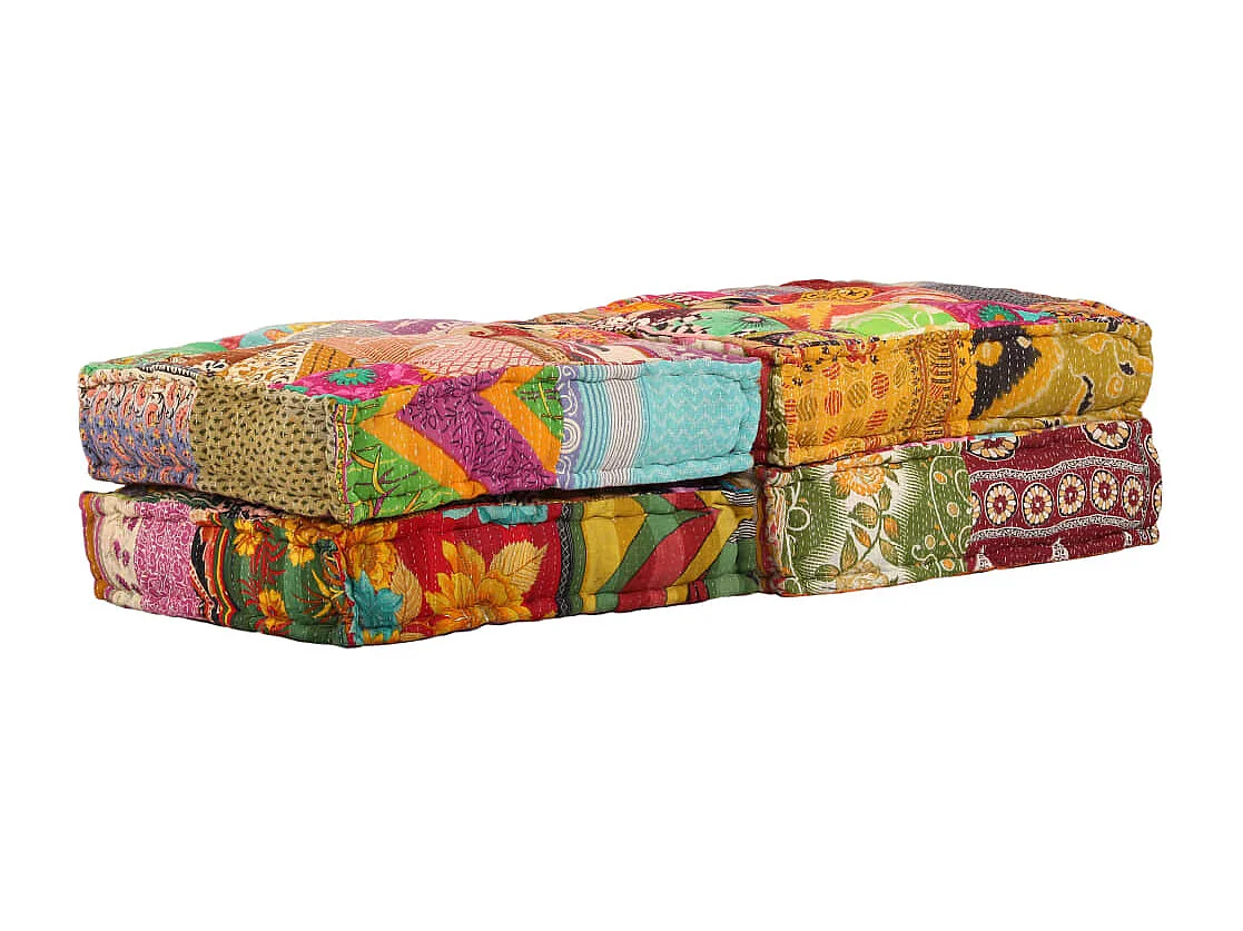 Pouf modulaire à 2 places Patchwork Tissu