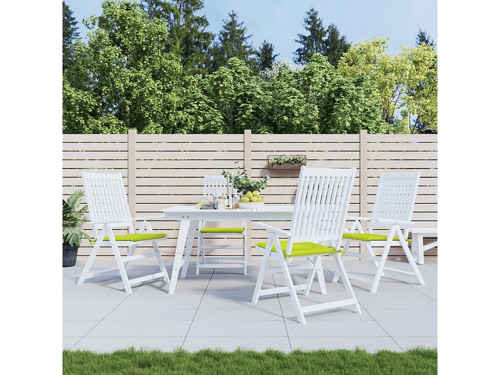 Coussins de chaise de jardin lot de 4 vert vif 40x40x3 cm
