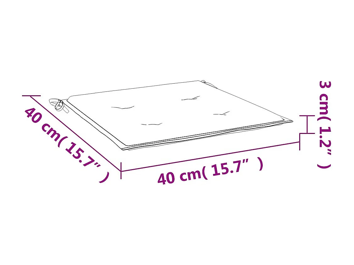 Coussins de chaise de jardin lot de 4 vert vif 40x40x3 cm