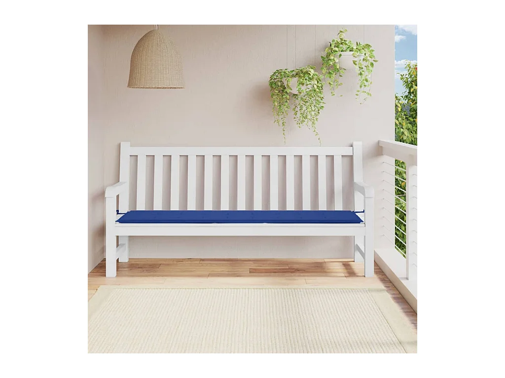 Cuscino per Panca Blu Reale 200x50x3 cm in Tessuto Oxford