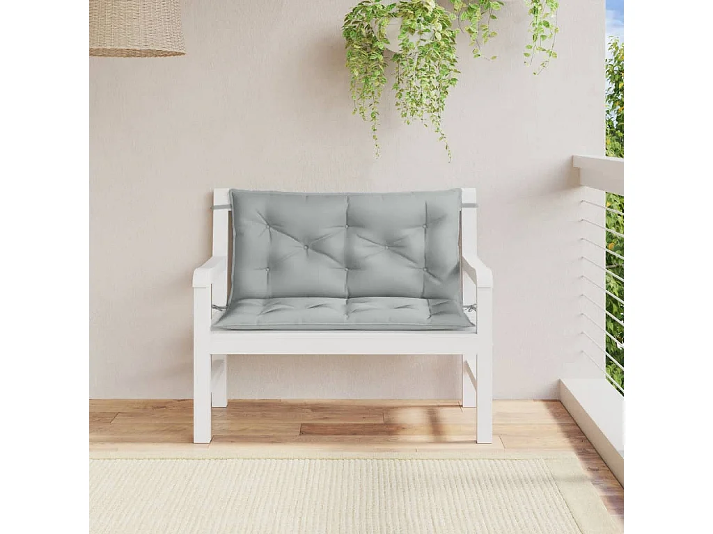 Cuscini Panca Giardino 2pz Grigio Chiaro Mélange 100x50x7 cm