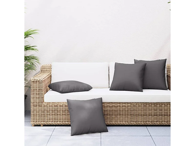 Coussins de canapé lot de 4 anthracite 50x50 cm tissu