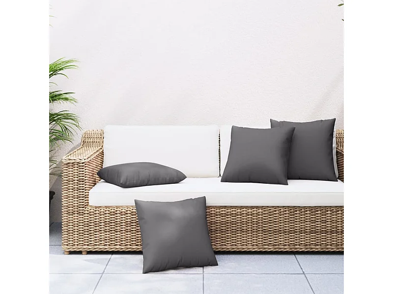 Coussins de canapé lot de 4 anthracite 60x60 cm tissu