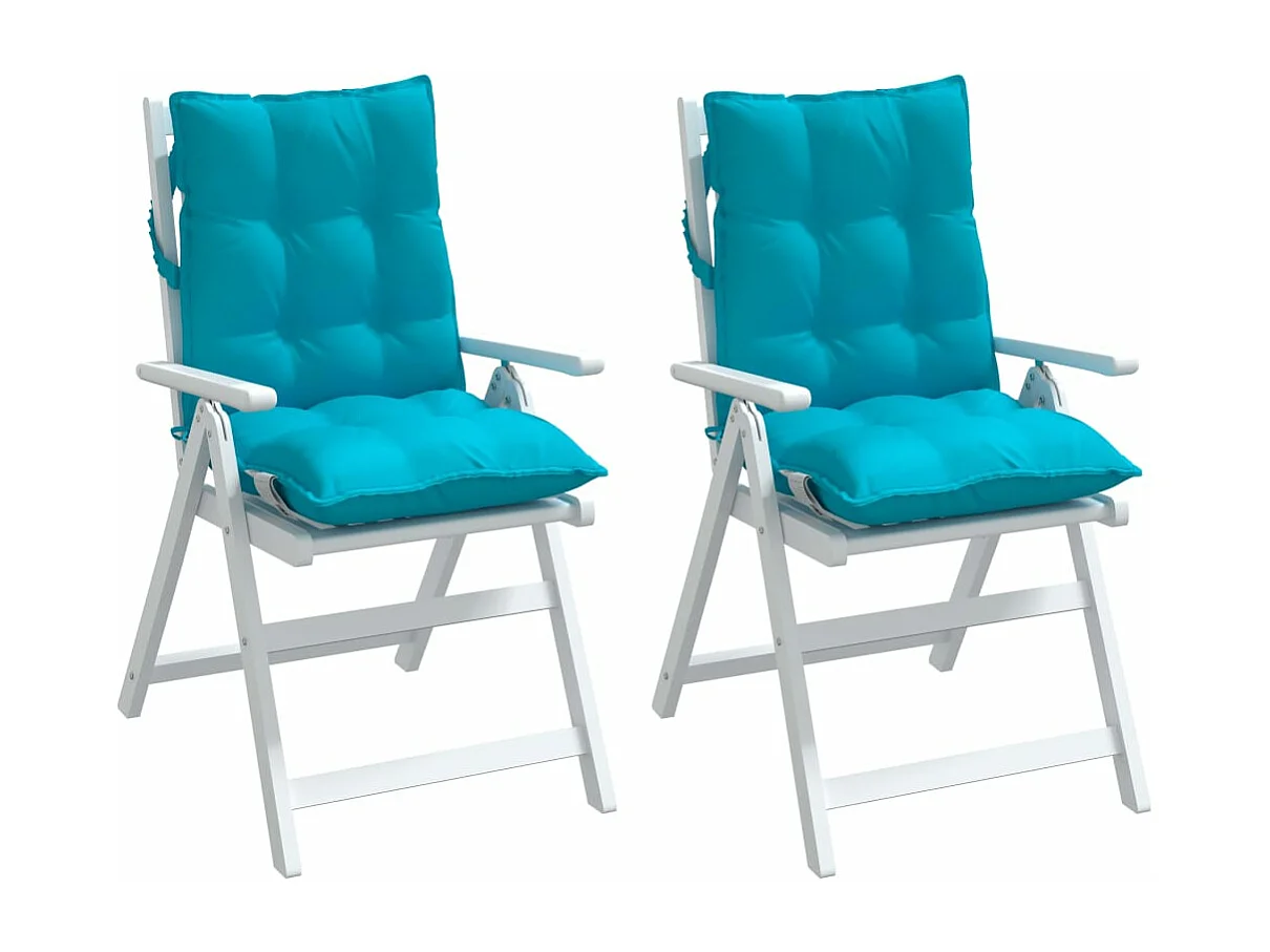 Coussins de chaise à dossier bas lot de 2 turquoise