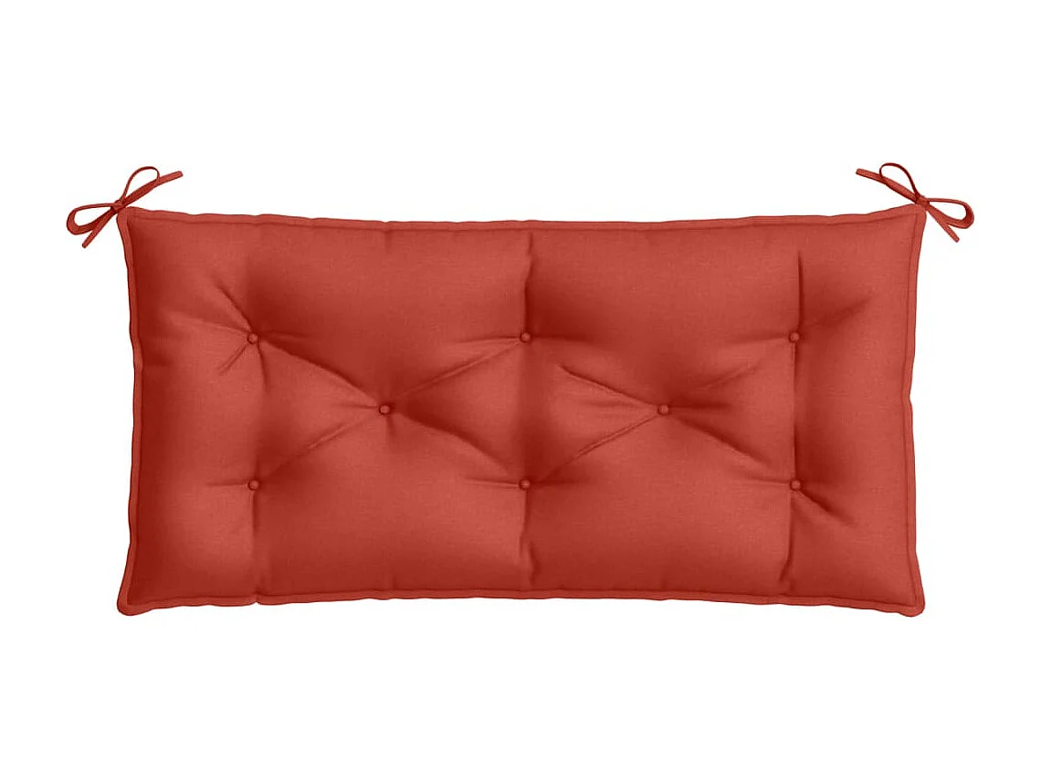 Coussin de banc de jardin rouge mélangé 100x50x7 cm tissu