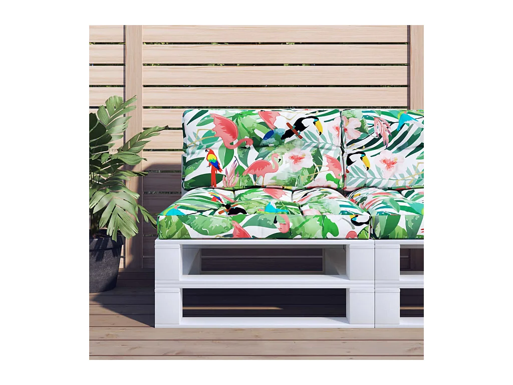 Coussins de palette lot de 2 multicolore tissu