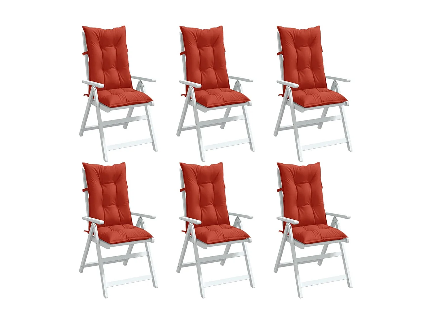 Coussins de chaise à dossier haut lot de 6 rouge mélangé tissu