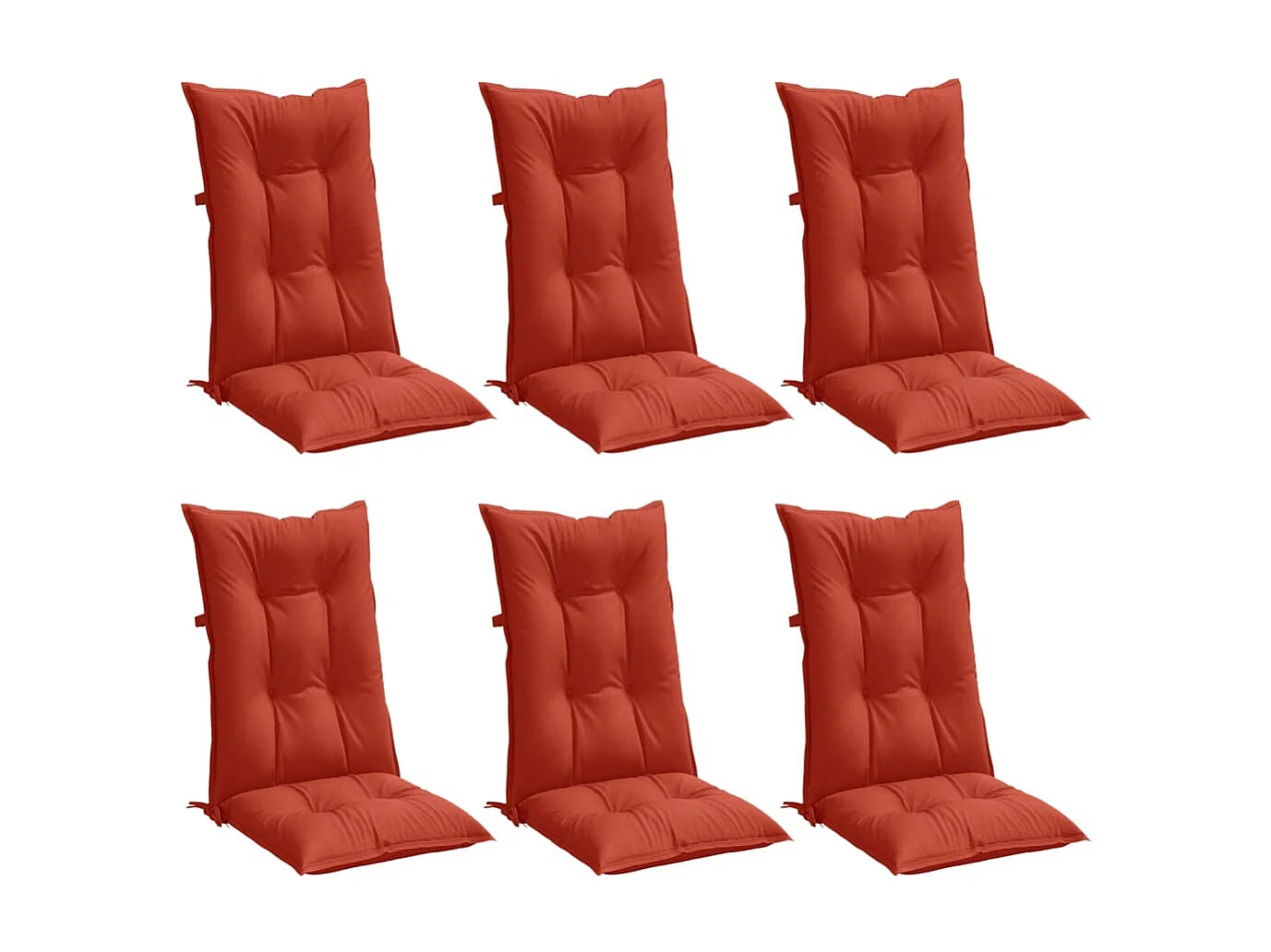 Coussins de chaise à dossier haut lot de 6 rouge mélangé tissu