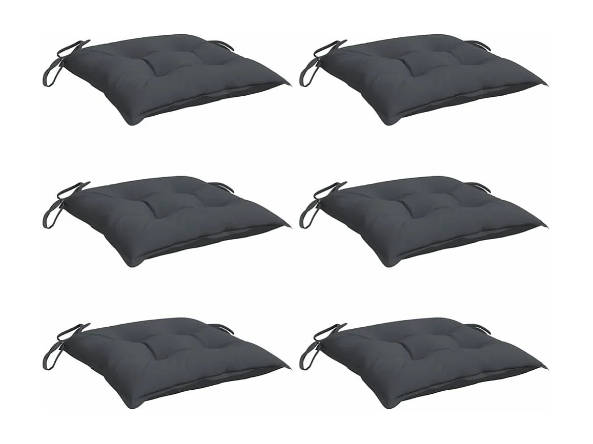 Coussins de chaise lot de 6 anthracite 50x50x7 cm tissu oxford