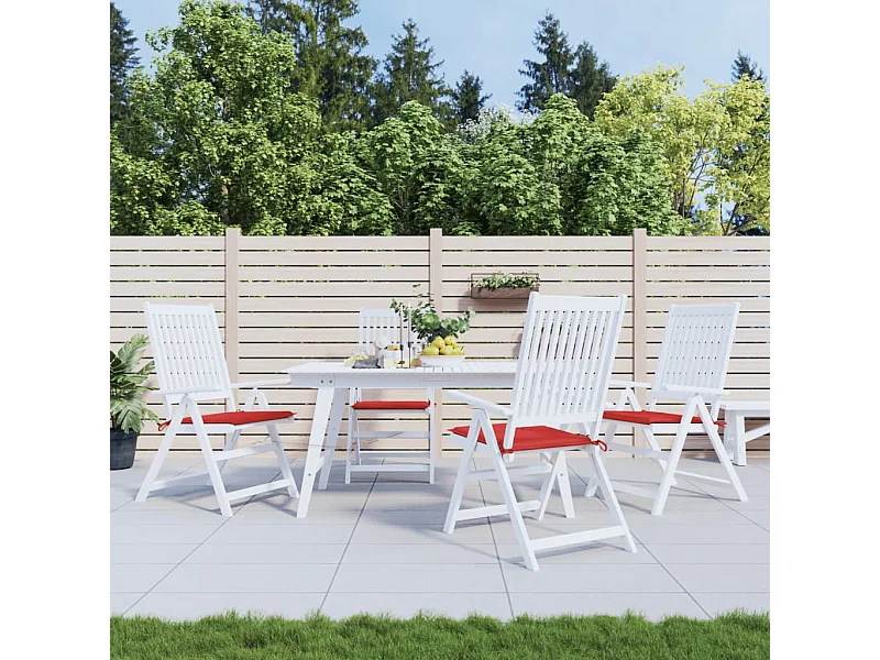 Cojines de silla de jardín 4 uds tela Oxford rojo 50x50x3 cm