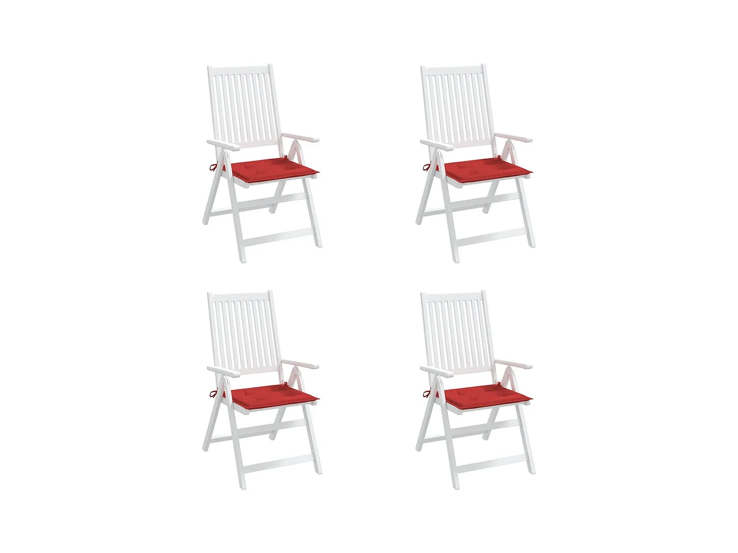 Coussins de chaise jardin lot de 4 rouge 50x50x3cm tissu oxford