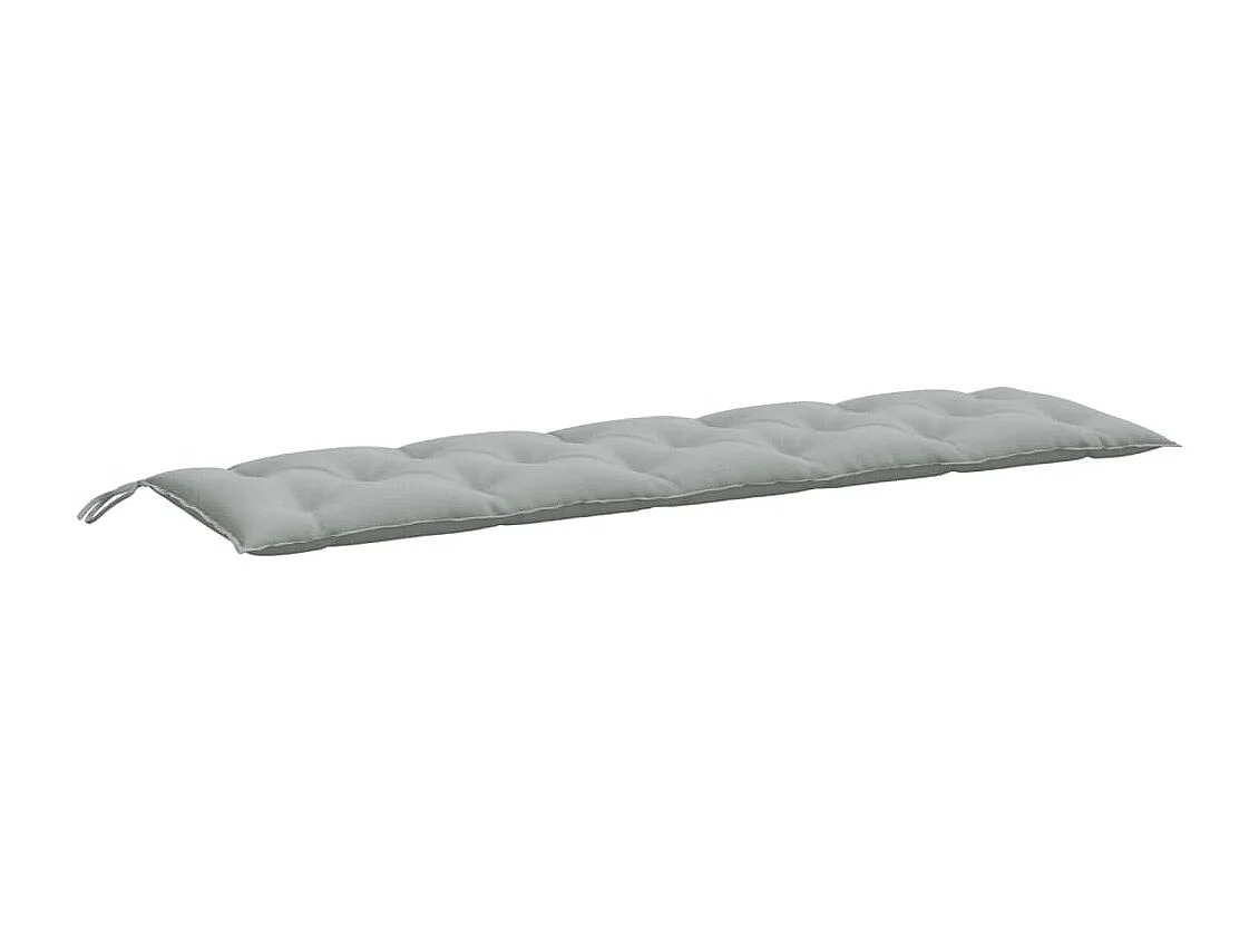 Coussin de banc de jardin gris clair mélangé 180x50x7 cm tissu