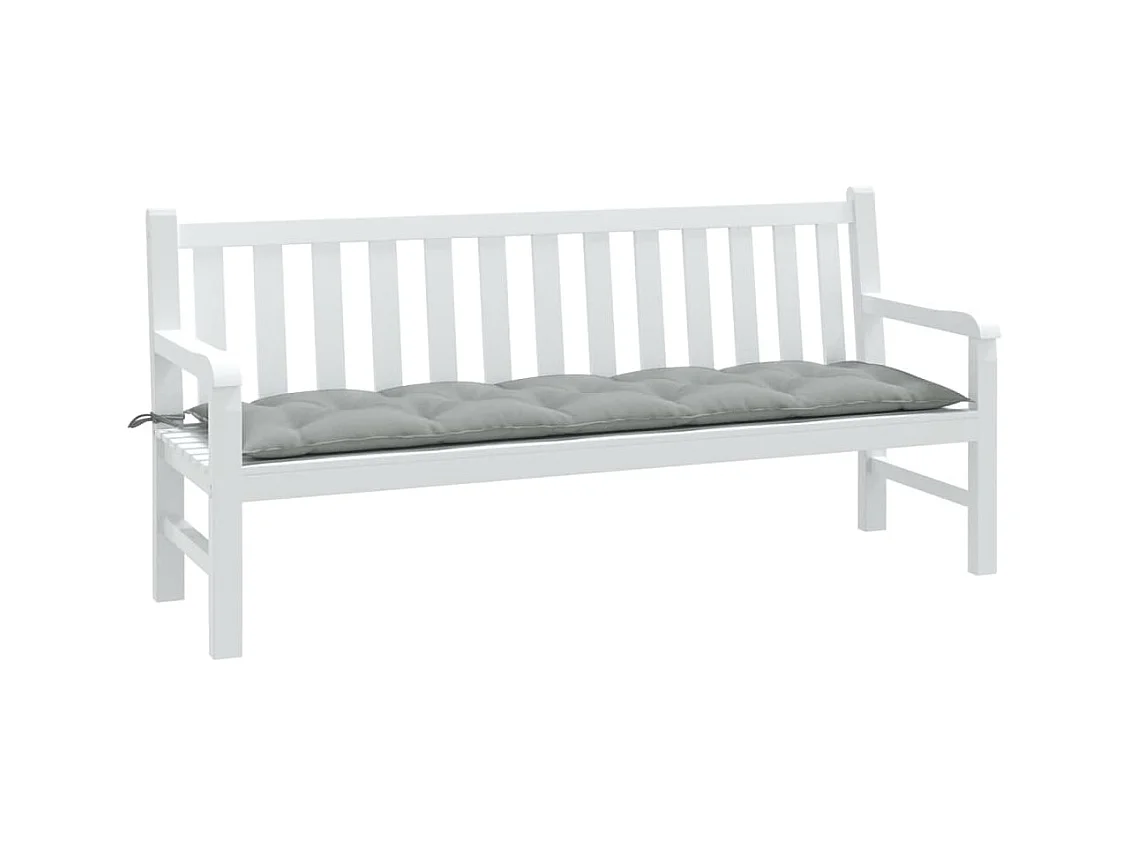Coussin de banc de jardin gris clair mélangé 180x50x7 cm tissu