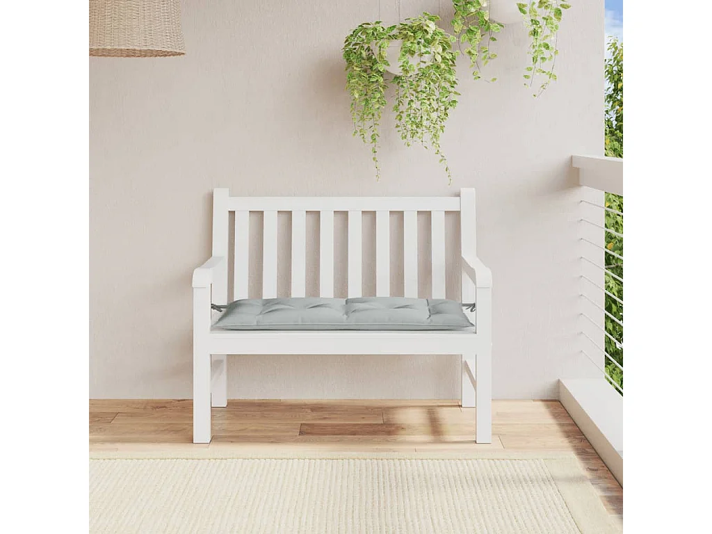 Cojín para banco de jardín tela gris claro melange 100x50x7 cm