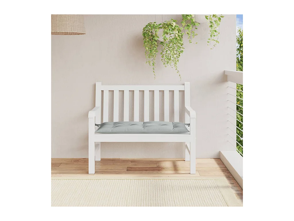Coussin de banc de jardin gris clair mélangé 100x50x7 cm tissu
