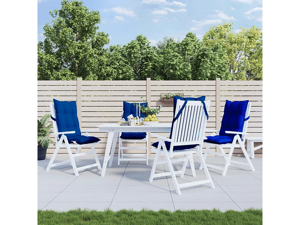 Coussins de chaise à dossier haut lot de 4 bleu royal