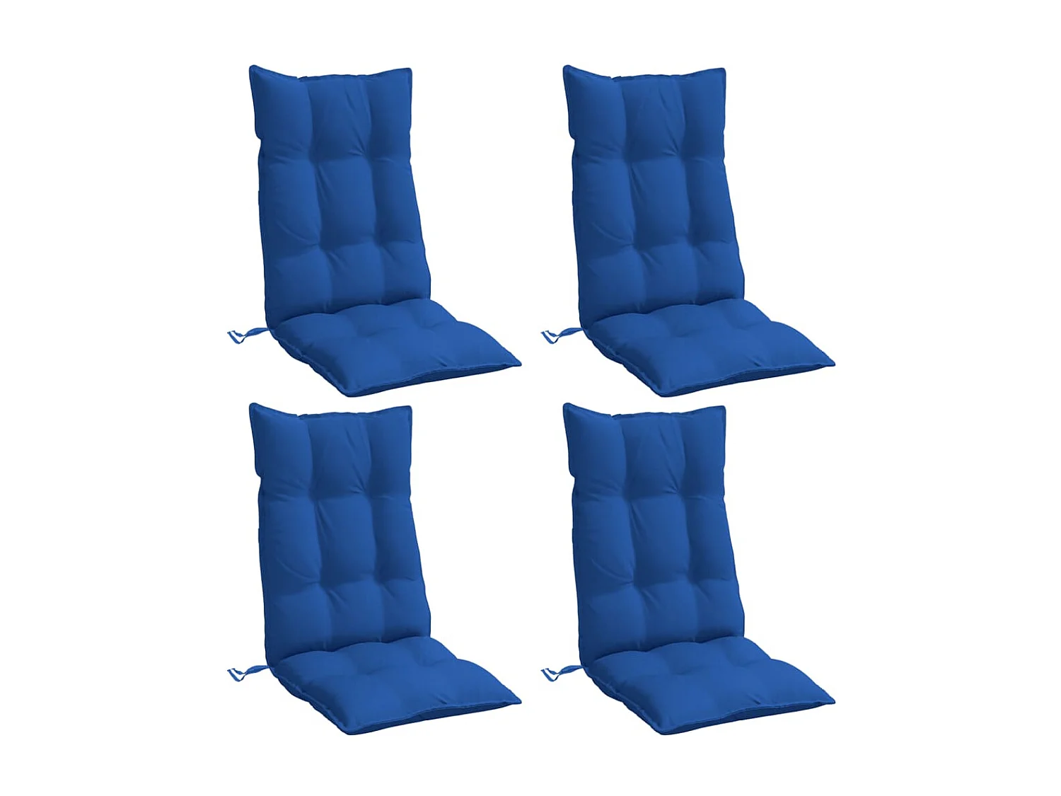Coussins de chaise à dossier haut lot de 4 bleu royal