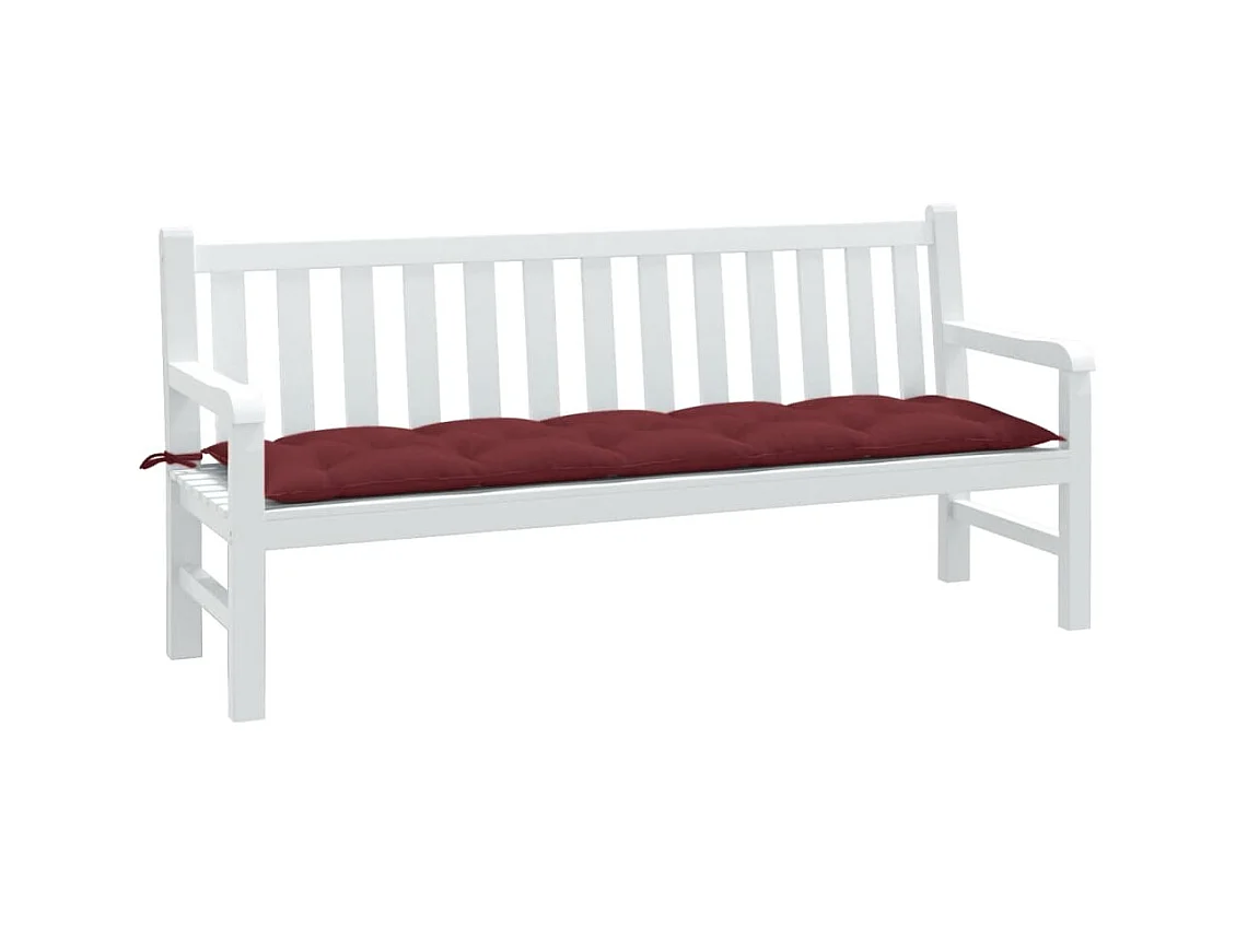 Cuscino Panca da Giardino Rosso Vino Mélange 180x50x7cm Tessuto