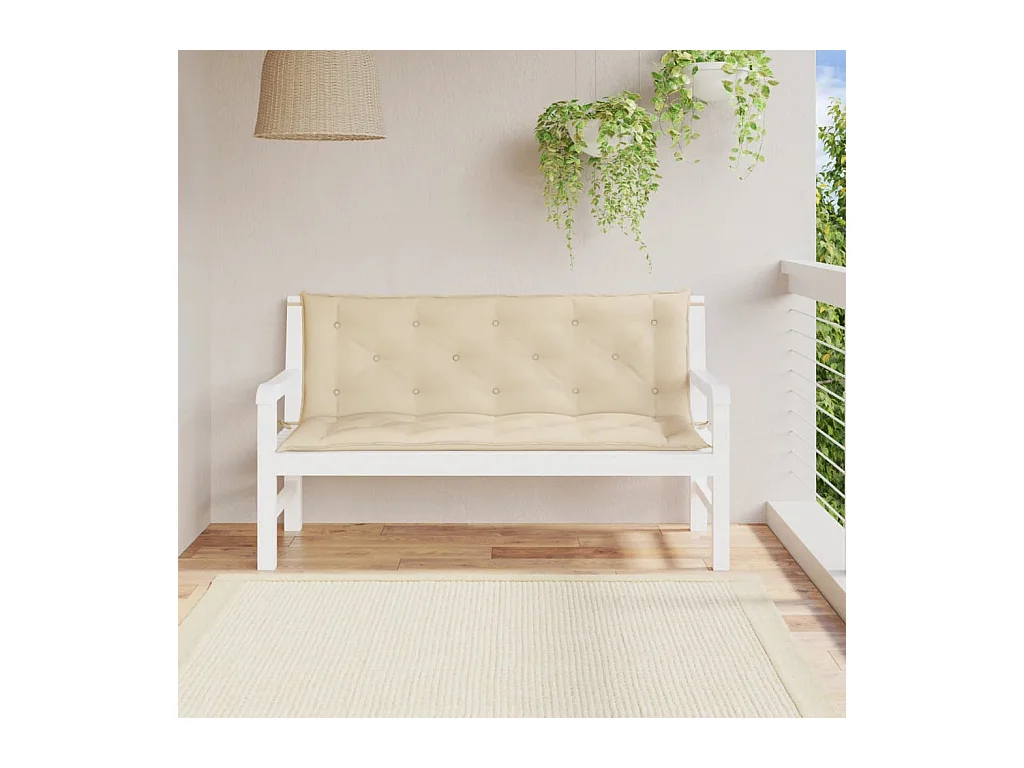 Tuinbankkussens 2 st 150x50x7 cm oxford stof beige