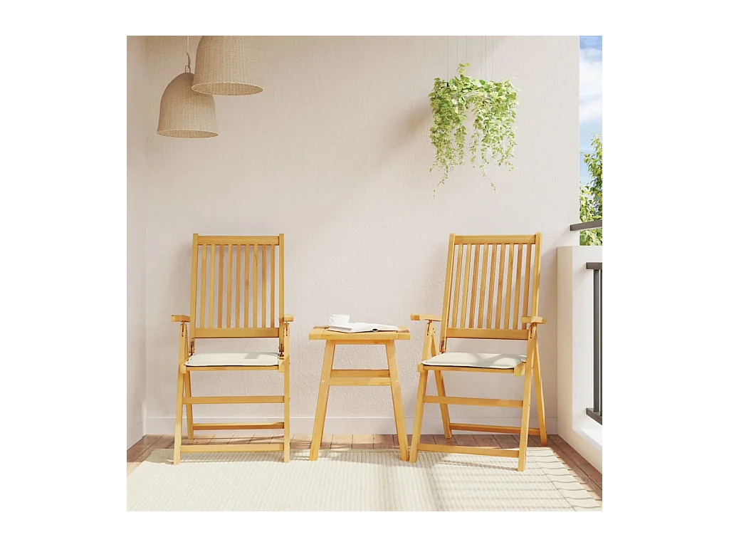 Cojines de asiento de jardín cuadrados 2 uds crema 45x45x2 cm