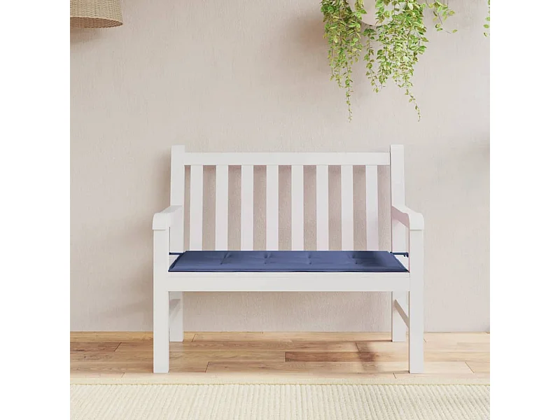 Cuscino Panca da Giardino Blu Marino 100x50x3 cm Tessuto Oxford