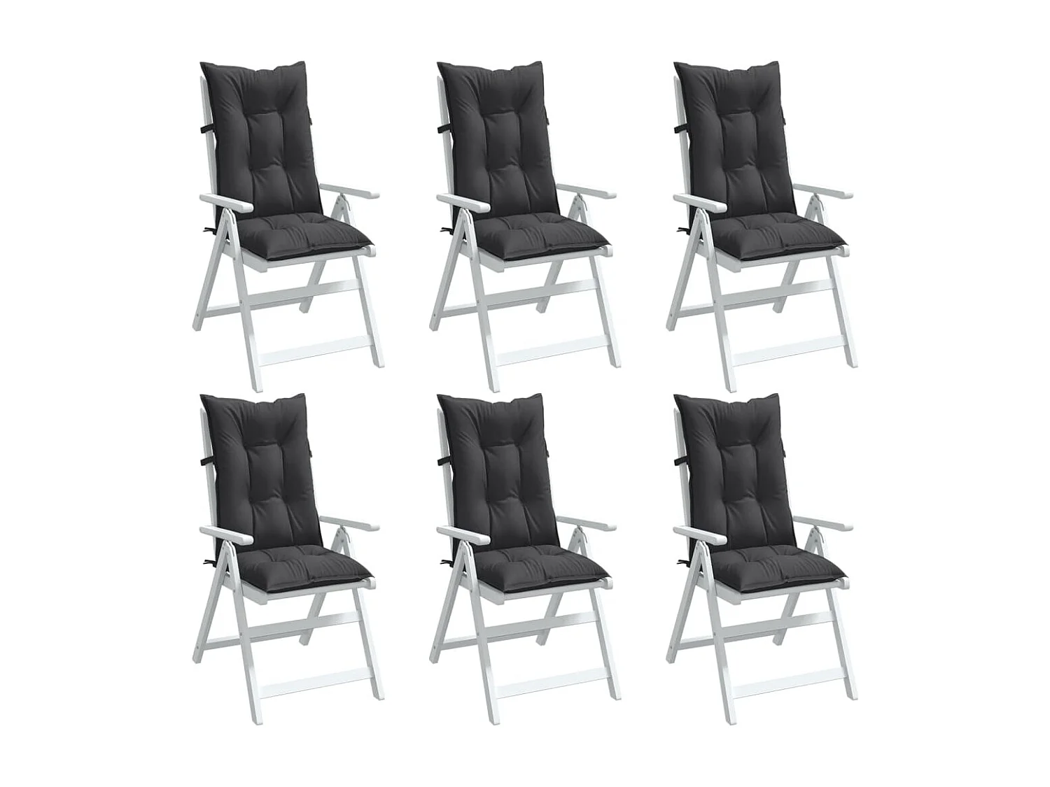 Coussins de chaise à dossier haut lot de 6 anthracite mélangé