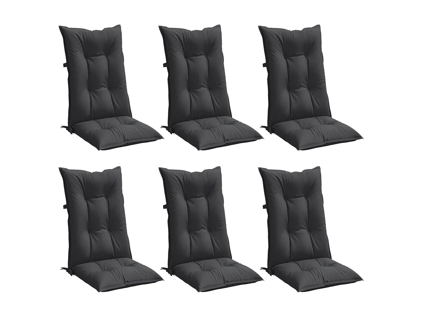Coussins de chaise à dossier haut lot de 6 anthracite mélangé