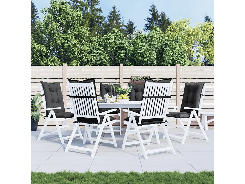 Coussins de chaise à dossier haut lot de 6 anthracite mélangé