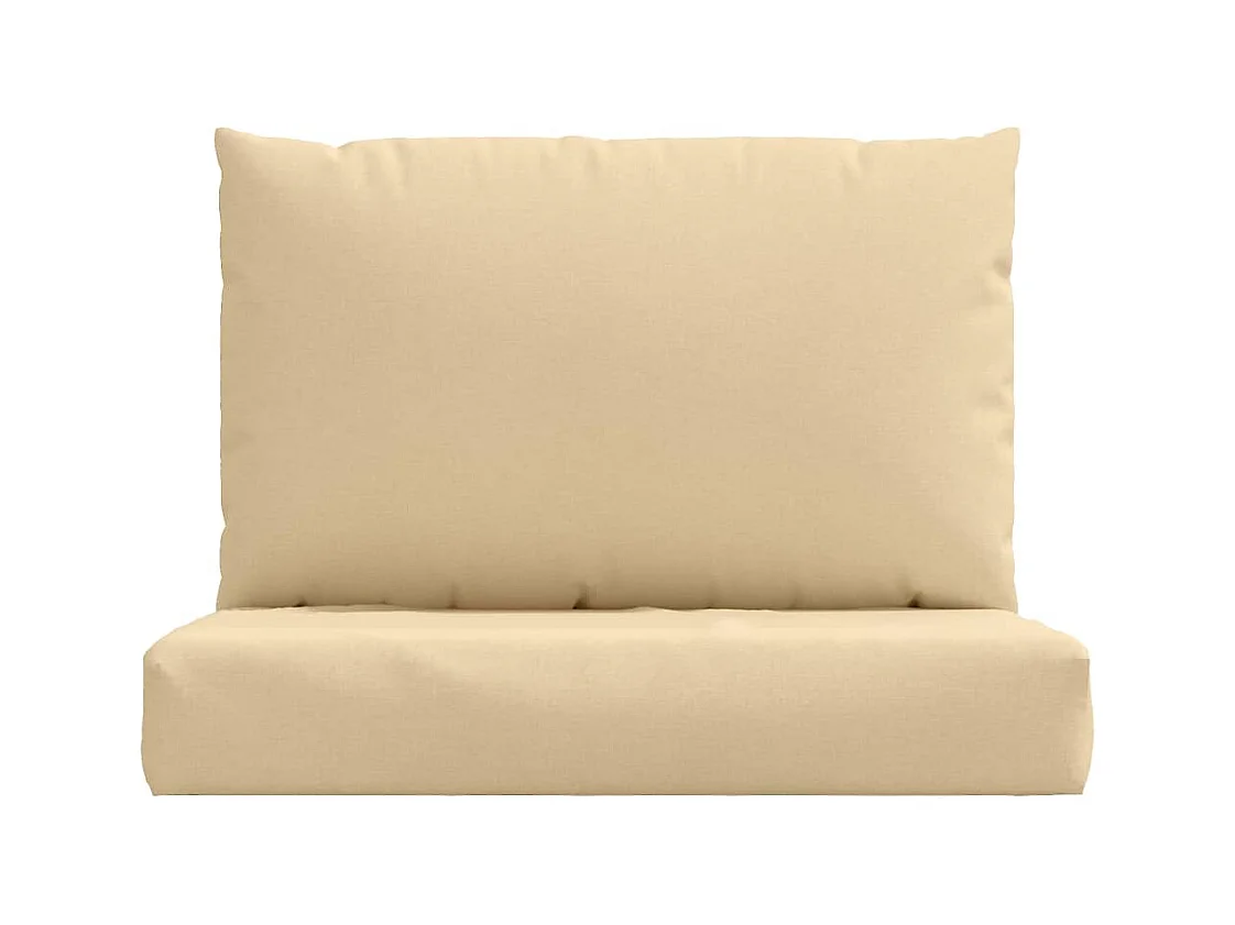 Coussins de palette lot de 2 beige mélangé tissu