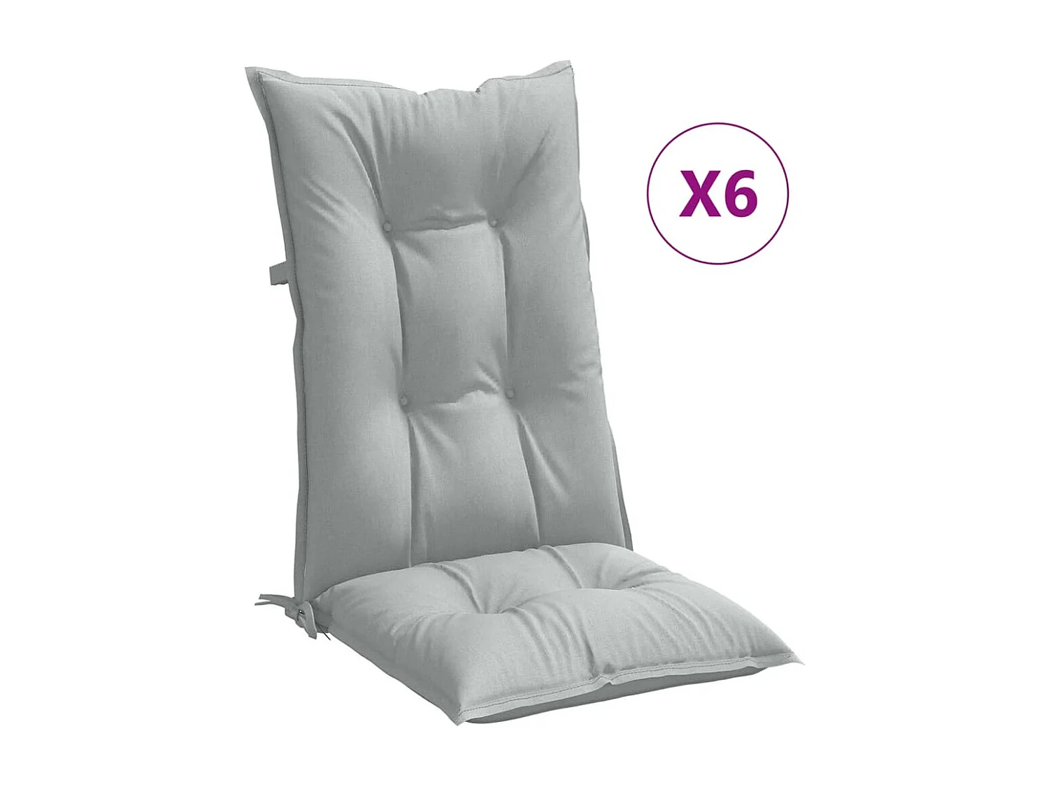 Coussins de chaise à dossier haut lot de 6 gris clair mélangé