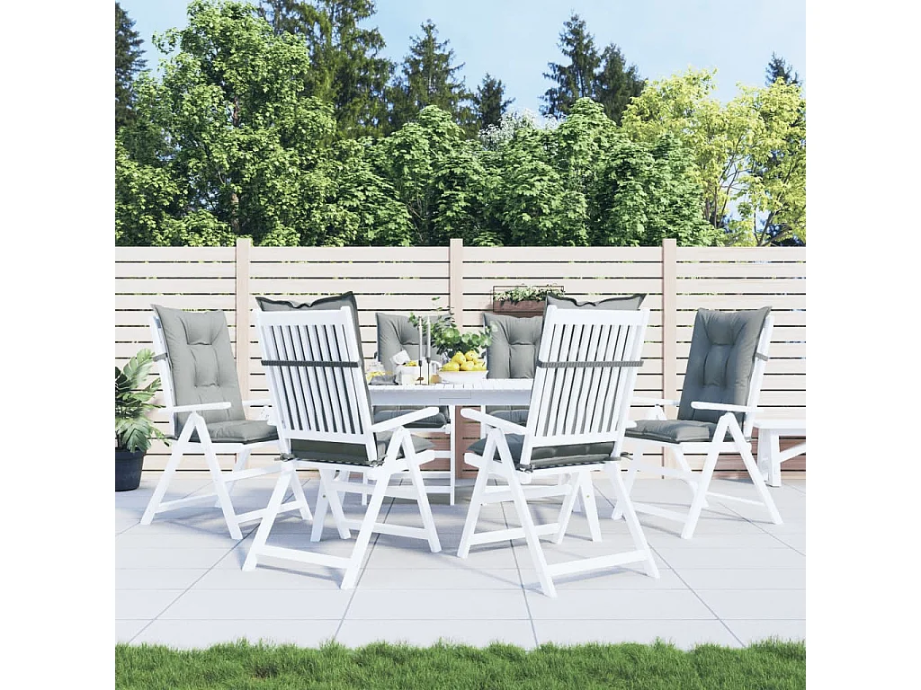 Coussins de chaise à dossier haut lot de 6 gris clair mélangé