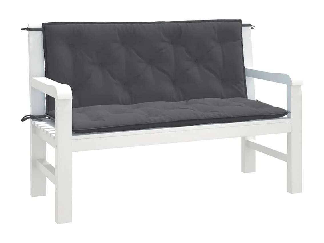 Almofadões banco jardim 2pcs 120x50x7cm mesclado antracite