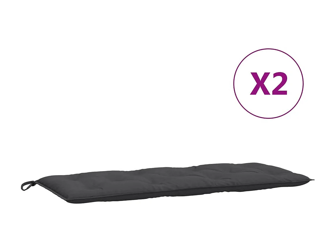 Almofadões banco jardim 2pcs 120x50x7cm mesclado antracite