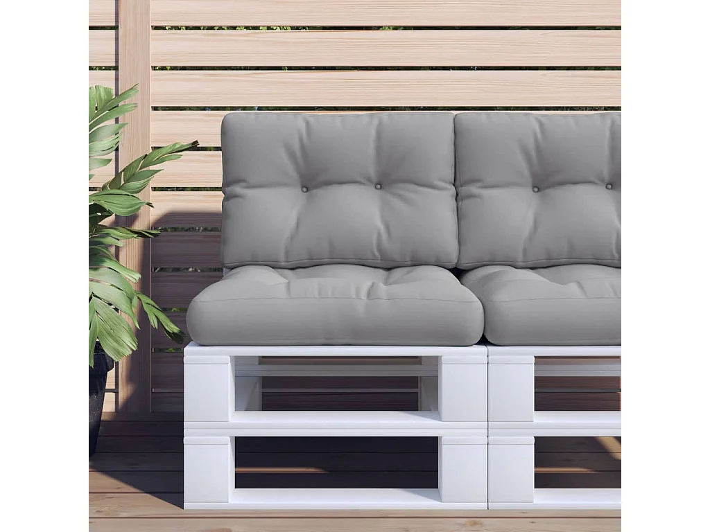 Coussins de palette lot de 2 gris tissu