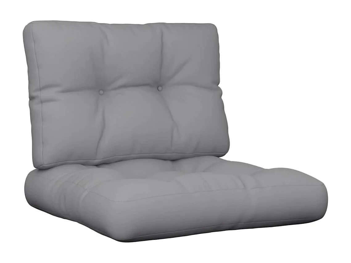 Coussins de palette lot de 2 gris tissu