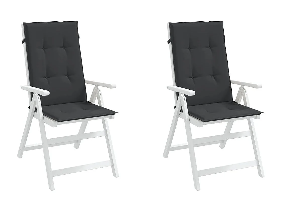 Almofadões para cadeiras altas de jardim 2 pcs tecido preto