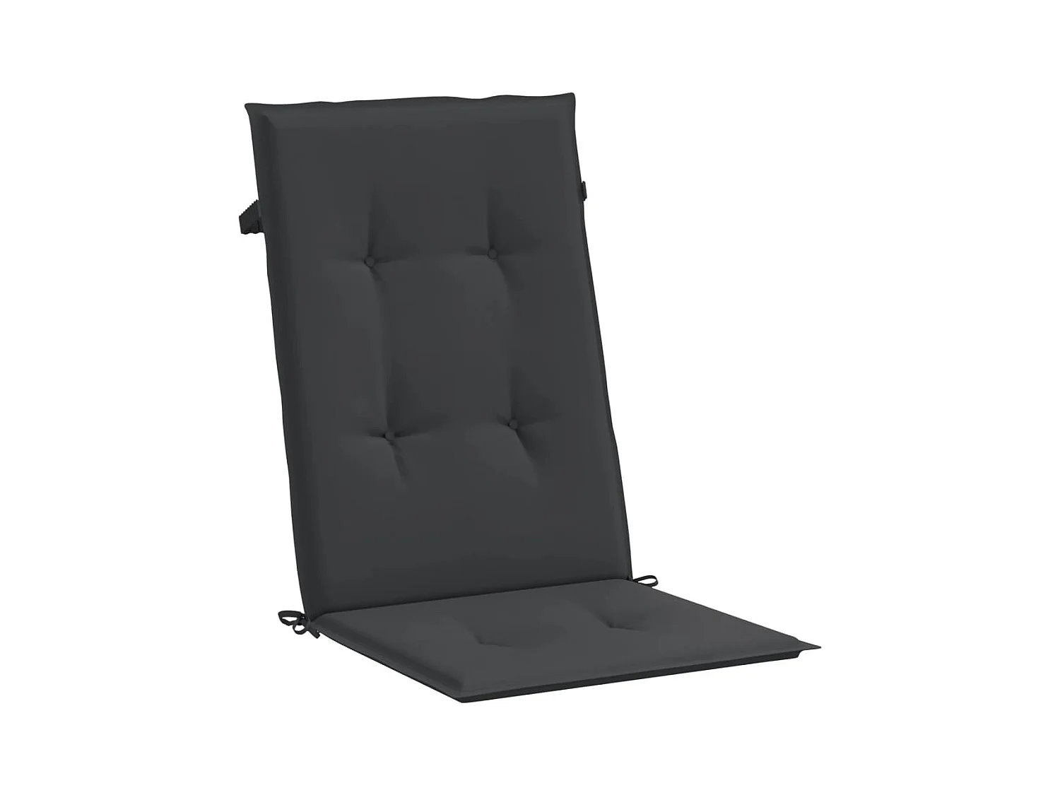 Tuinstoelkussens 2 st hoge rug 120x50x3 cm stof zwart