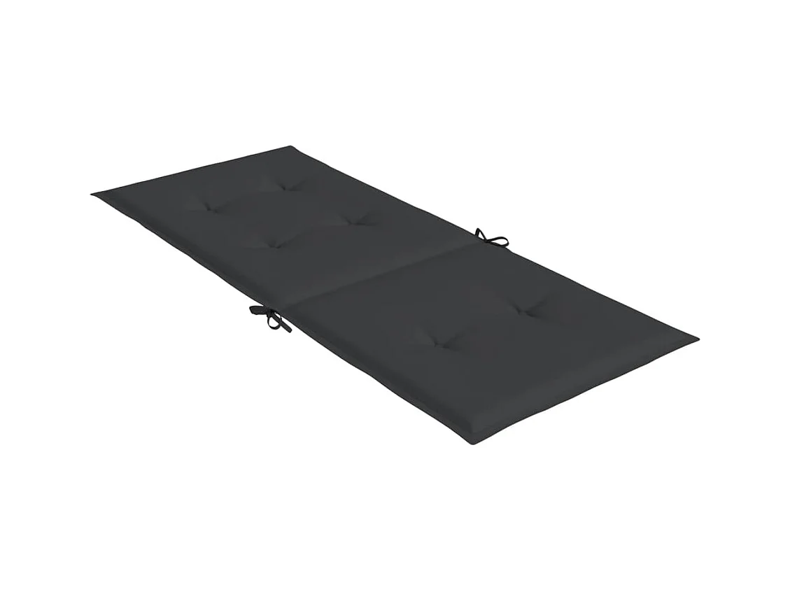 Tuinstoelkussens 2 st hoge rug 120x50x3 cm stof zwart