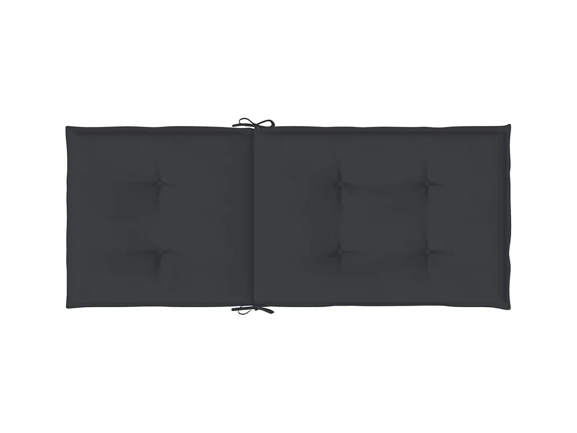 Tuinstoelkussens 2 st hoge rug 120x50x3 cm stof zwart