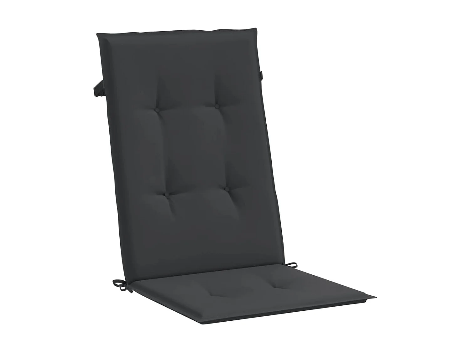 Coussins de chaise de jardin à dossier haut lot de 2 noir tissu