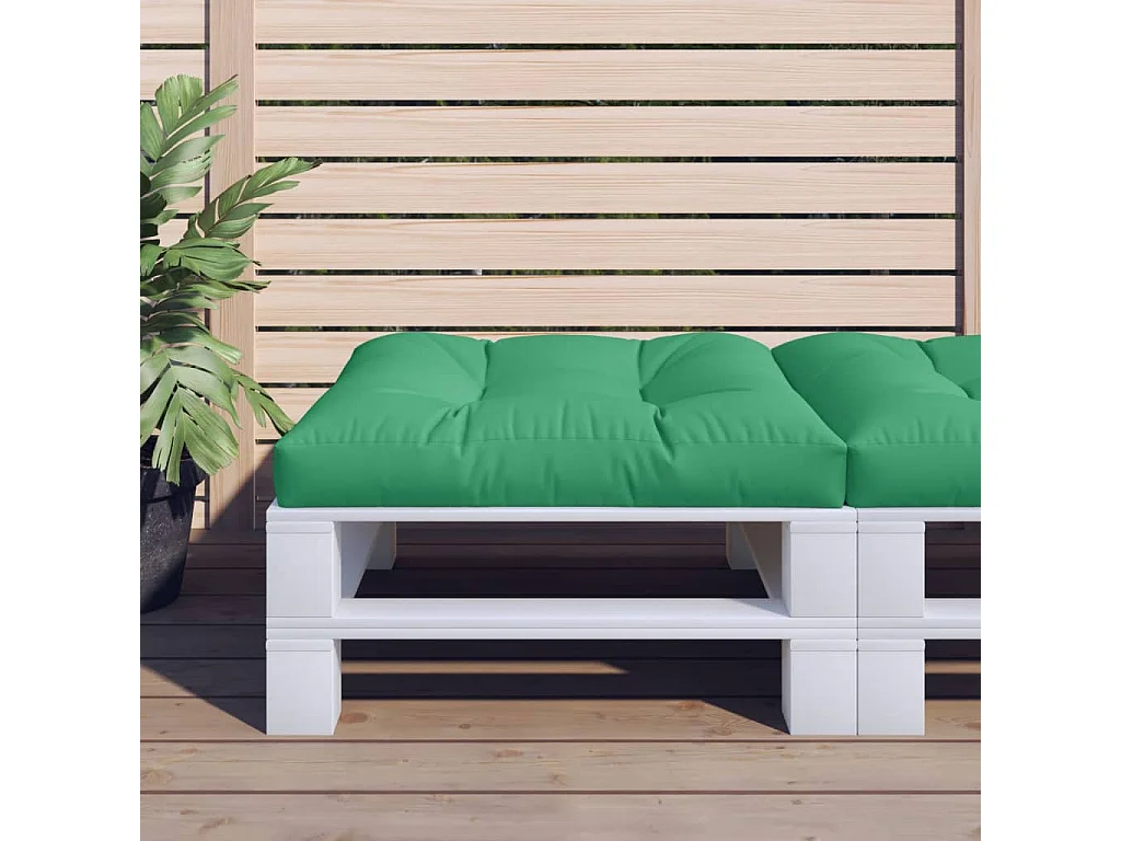 Coussin de palette vert 70x70x12 cm tissu