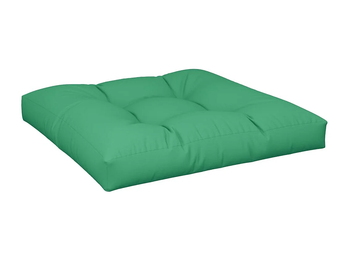 Coussin de palette vert 70x70x12 cm tissu
