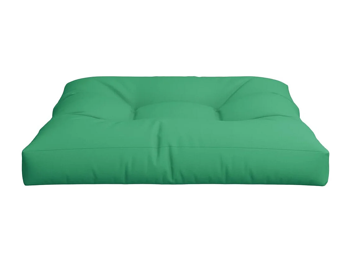 Coussin de palette vert 70x70x12 cm tissu
