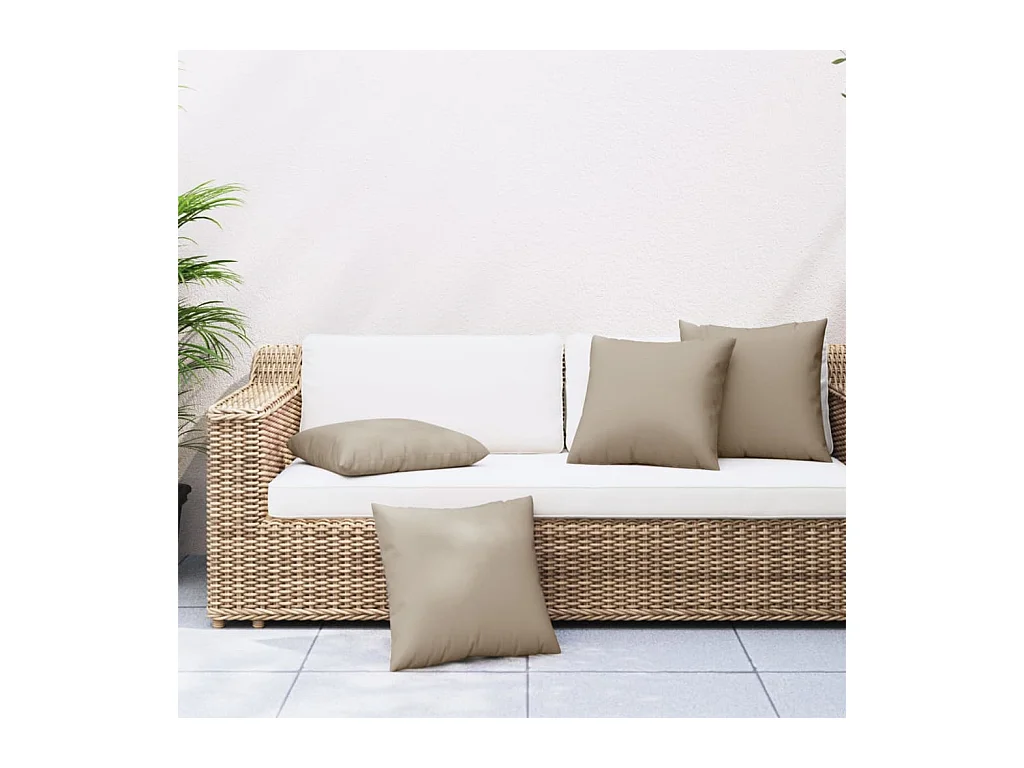 Coussins de canapé lot de 4 taupe 50x50 cm tissu