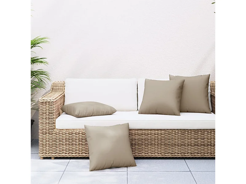 Sofakissen 4 Stk. Taupe 50x50 cm Stoff